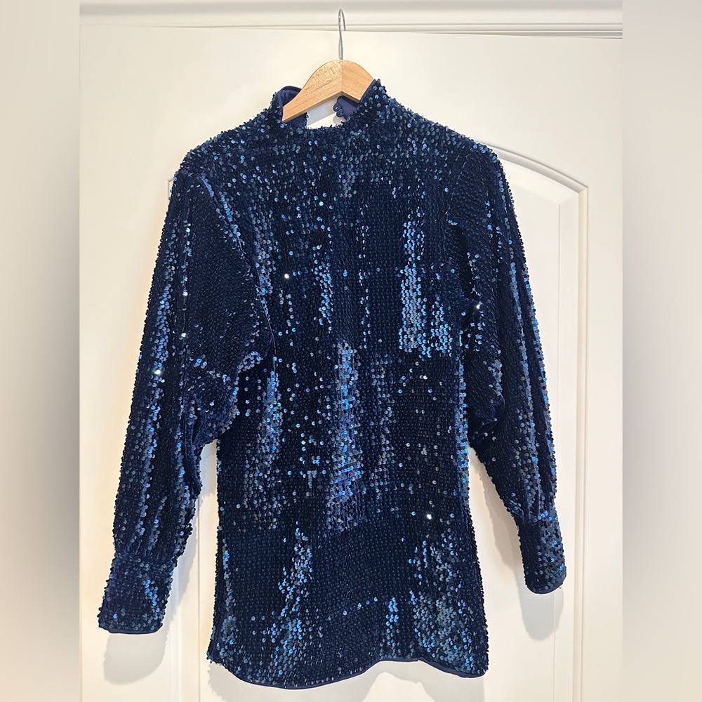 Camila Coelho Navy Sequin Mini Dress